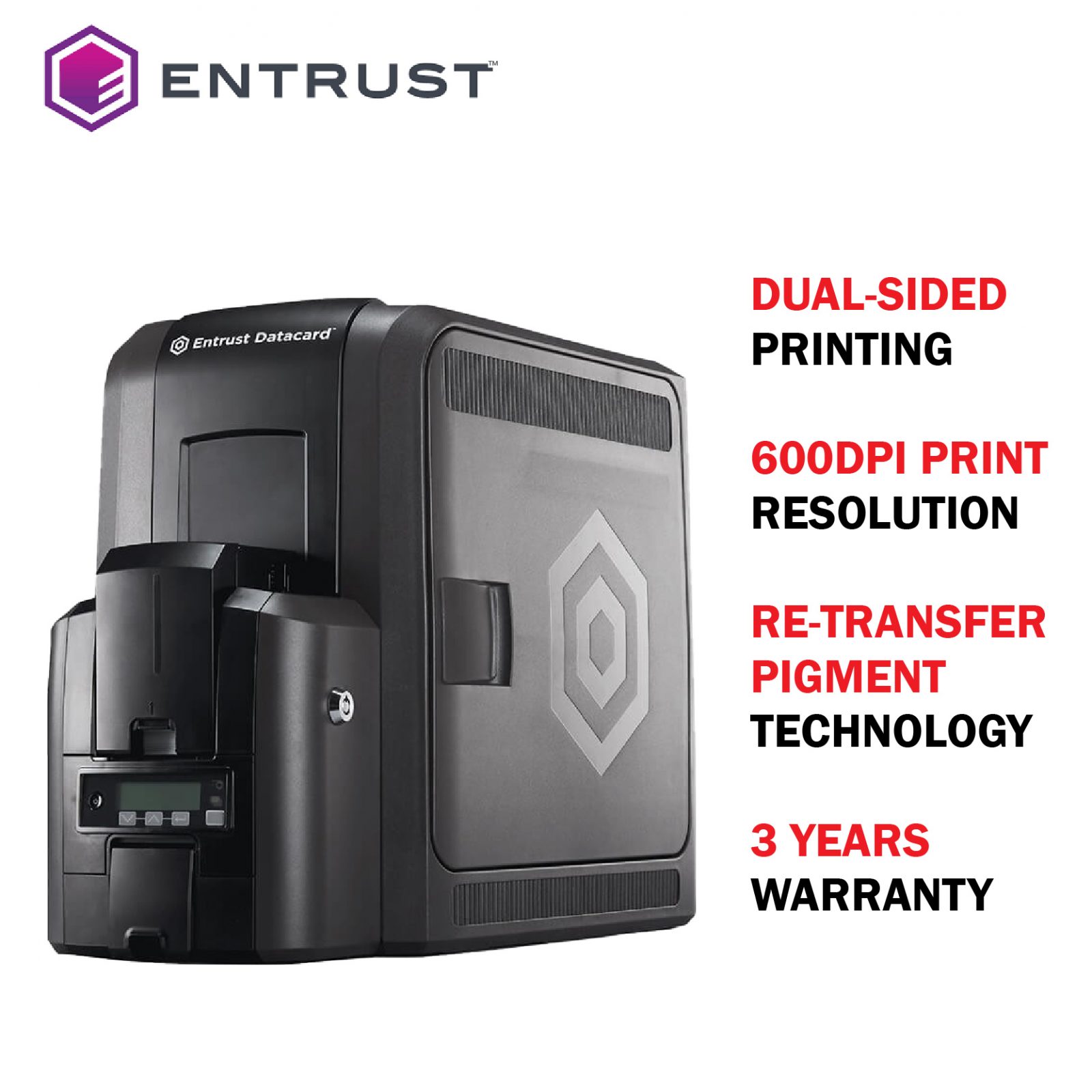 Entrust Datacard CR805 DualSided Retransfer Card Printer Barcode