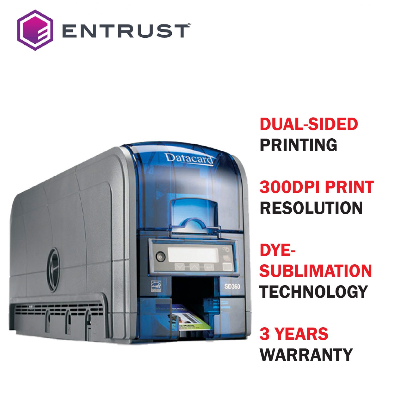 Entrust Datacard SD360 Automatic Dual Sided ID Card Printer Datacard Distributor