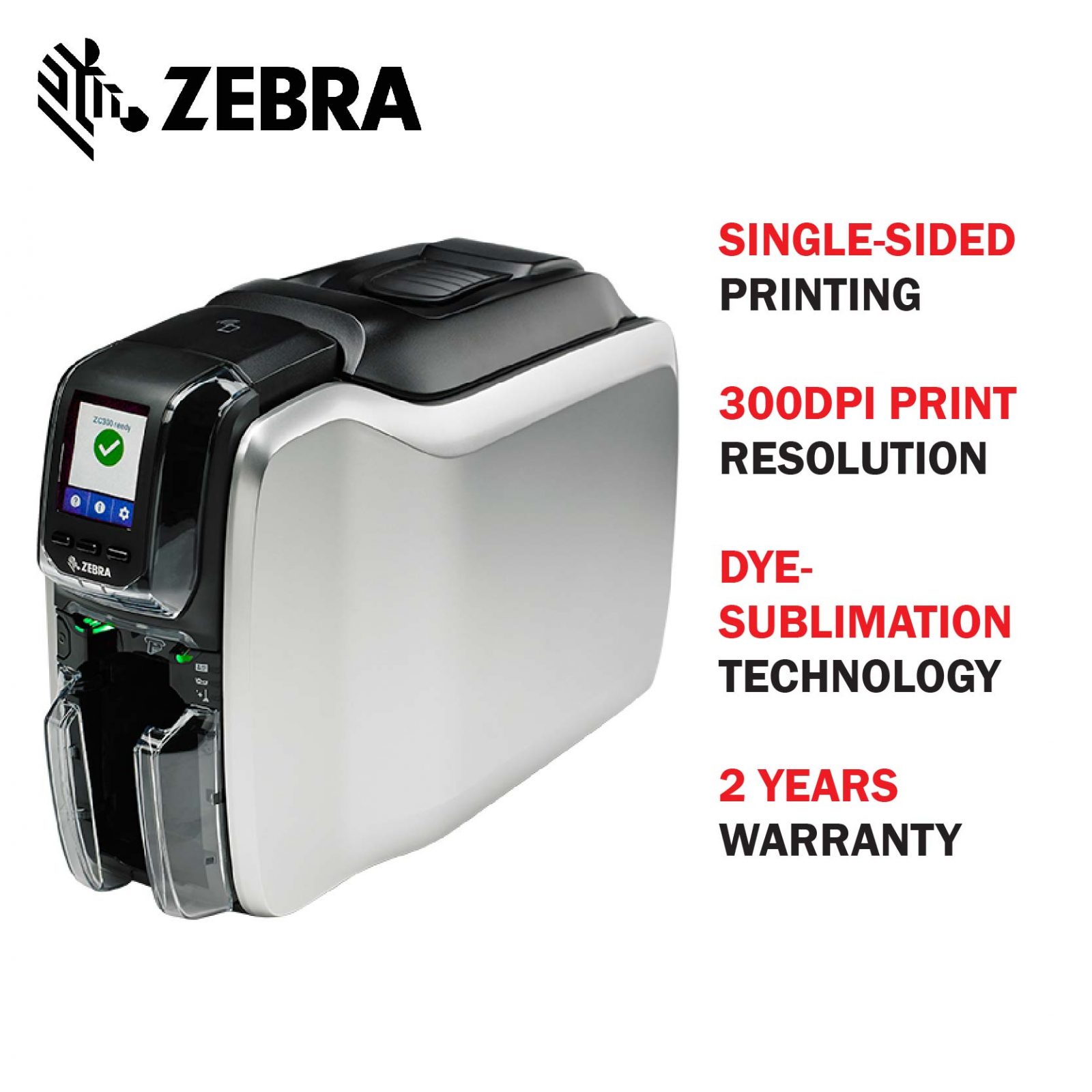 Zebra Zc300 Single Sided Card Printer My 9158
