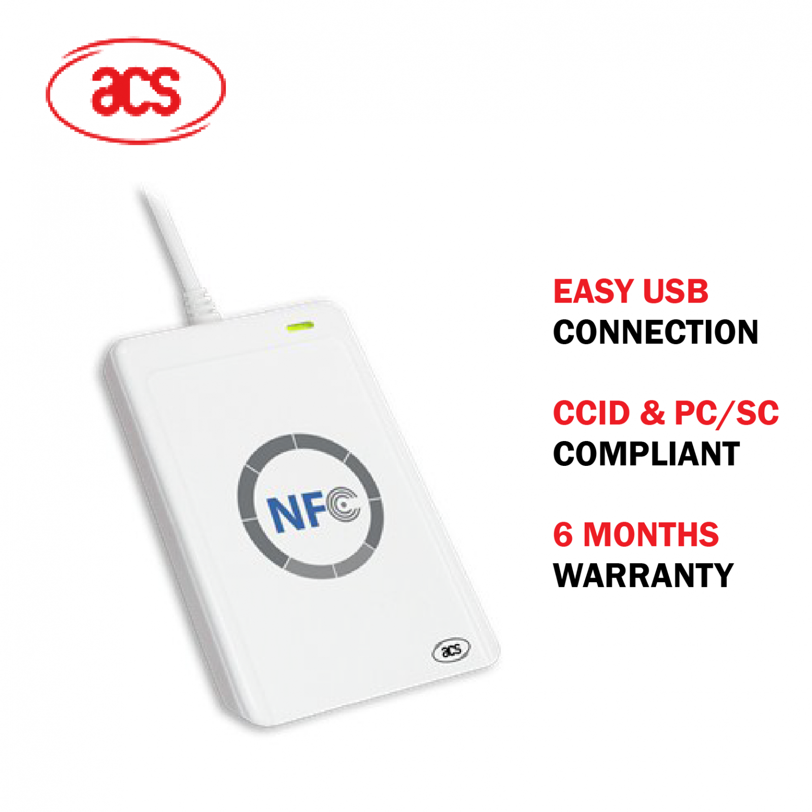 Acs Acr U Usb Nfc Reader Barcode Com My