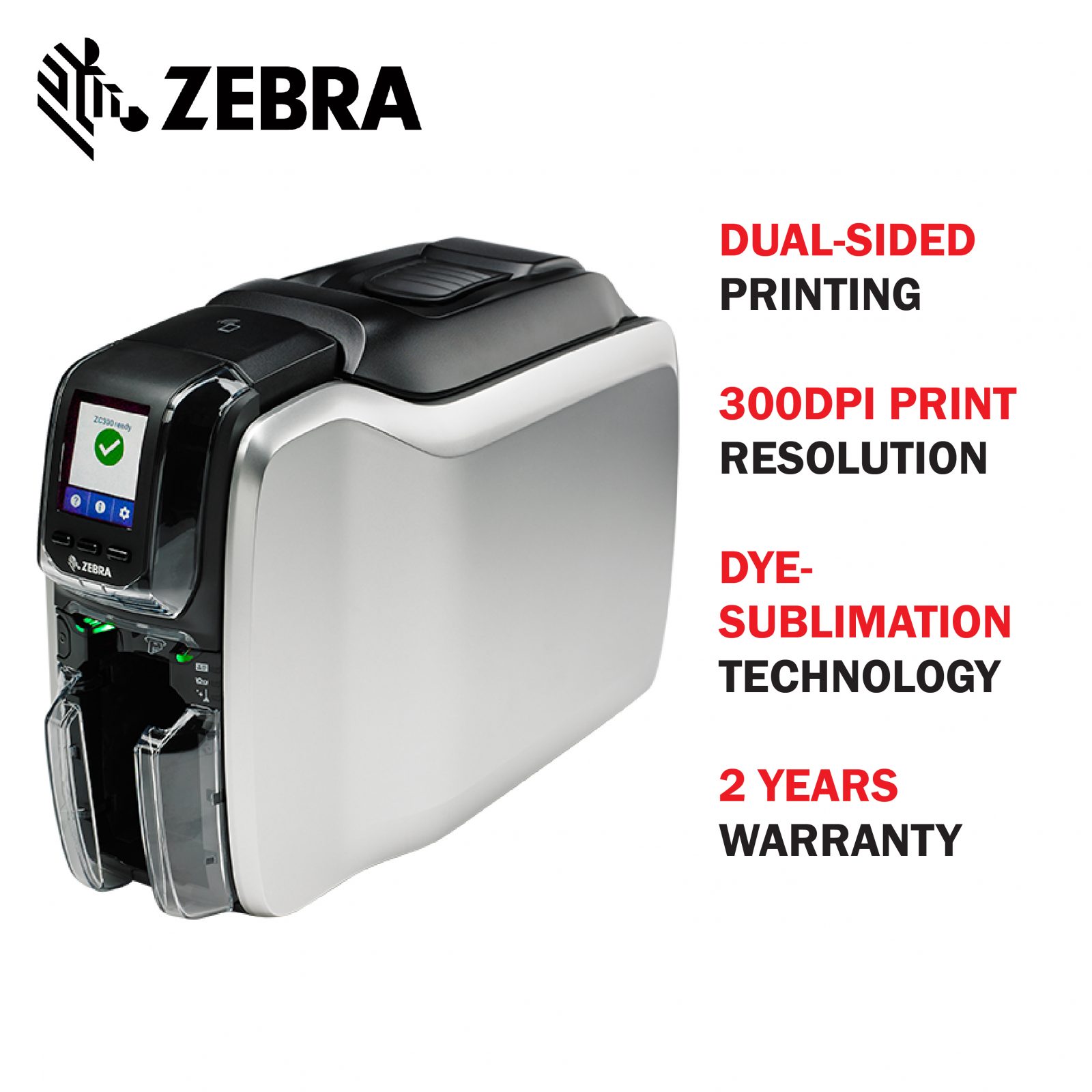 Zebra Zc300 Dual Sided Card Printer My 5871